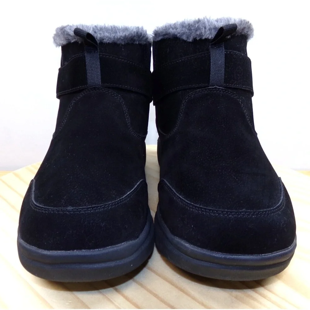Fitville Marca Wide Fit Boots Mens Black Size 10 W Slip On Hook &‎ Loop Lined